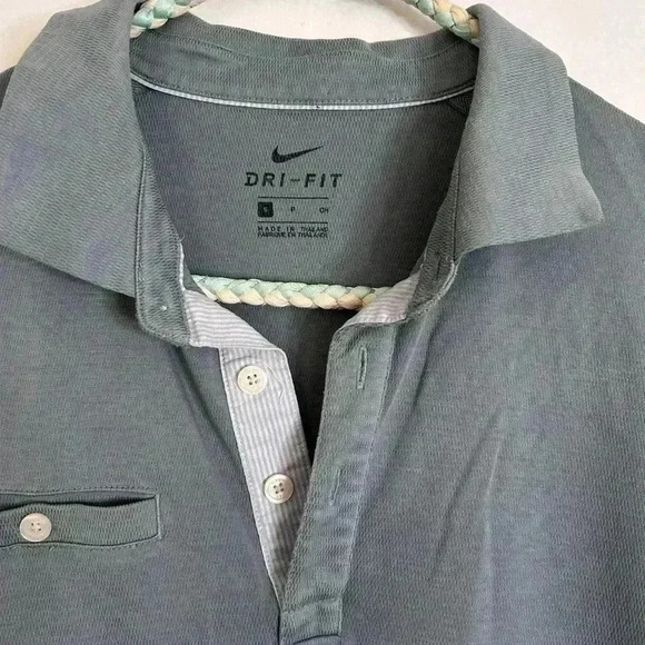 Men’s Nike Dri  Fit Collared Shirt in Grey/Blue Size S - Picture 3 of 8
